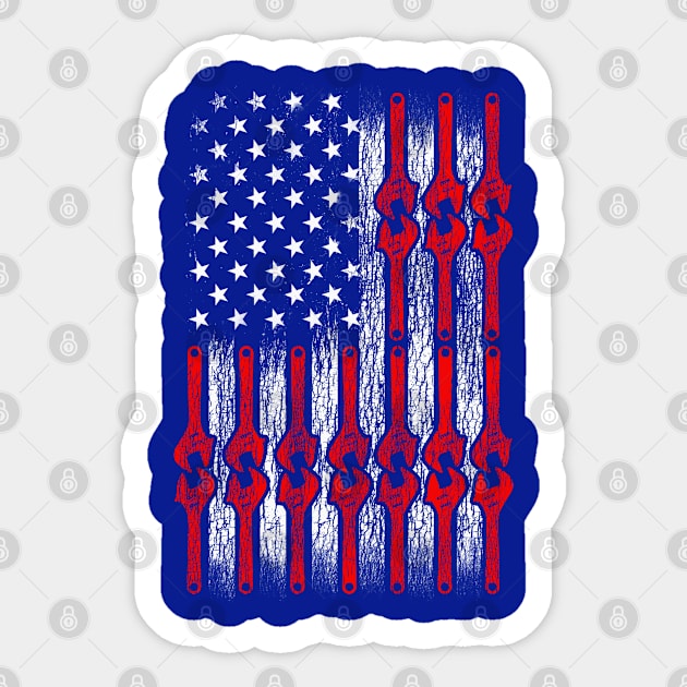 Unique American Flag Design for Plumbers Sticker by screamingfool